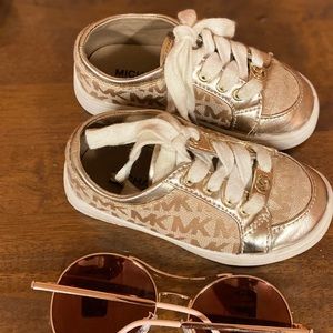 Kids toddler Michael Kors gold tan shoes